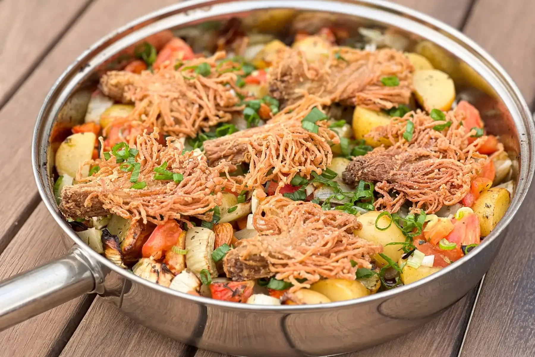 Mushroom and roasted veg in a pan